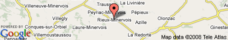 Map showing Rieux Minervois